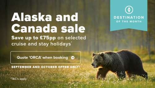 Destination of the month - Alaska & Canada promotional banner
