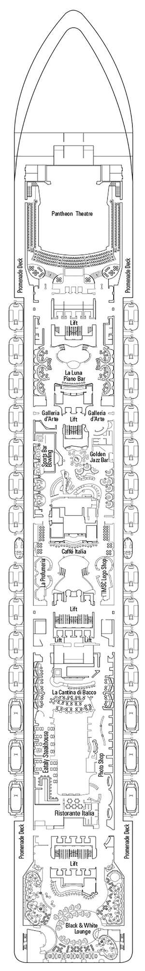 Deck plan for MSC Divina