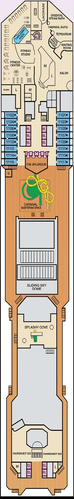 Deck plan for Carnival Splendor