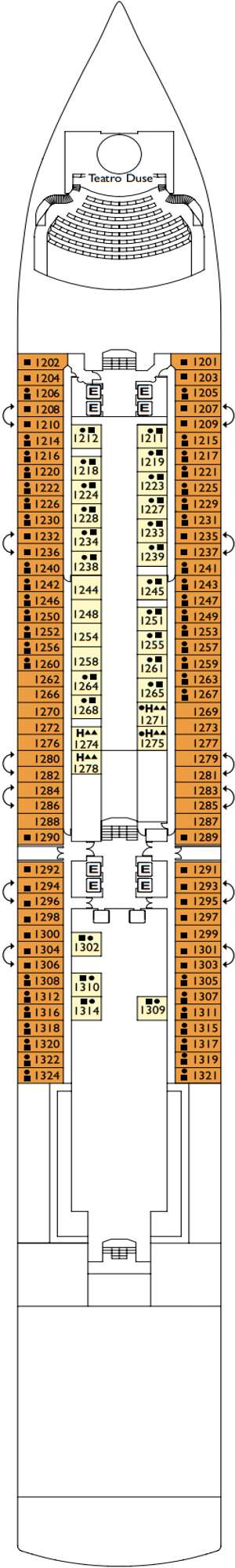 Deck plan for Costa Deliziosa
