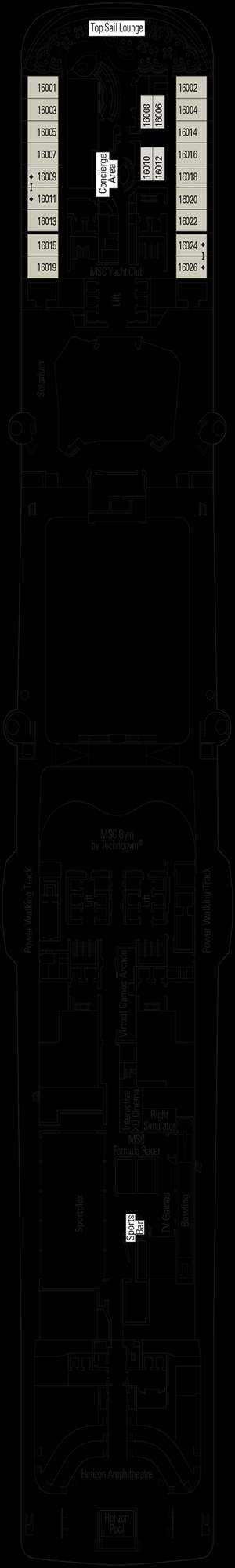 Deck plan for MSC Meraviglia