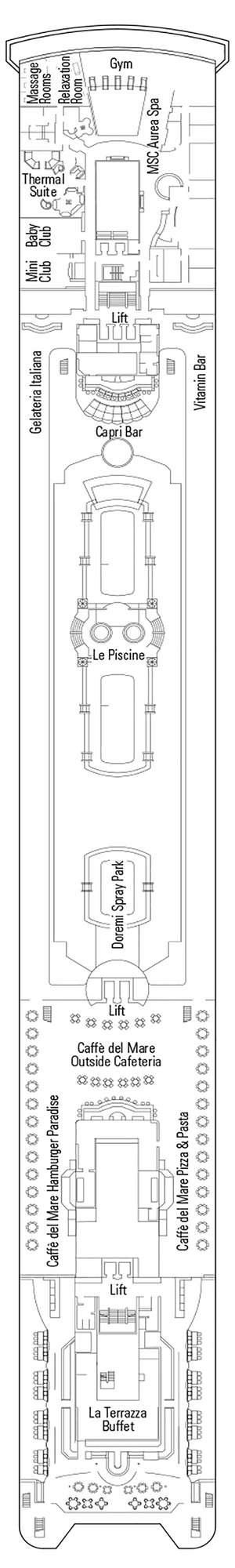 Deck plan for MSC Sinfonia