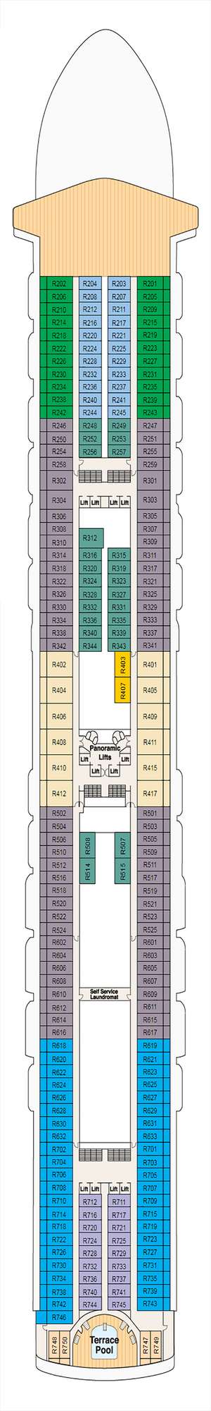 Deck plan for Crown Princess