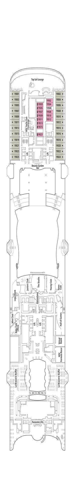 Deck plan for MSC World Asia