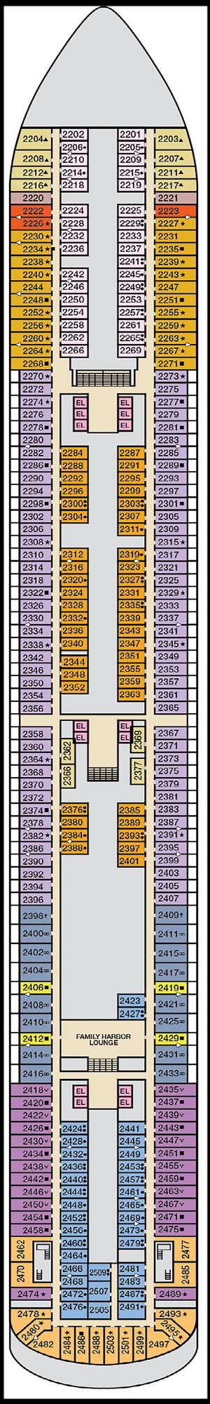 Deck plan for Carnival Vista