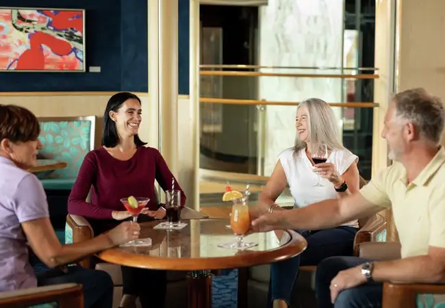 Friends enjoying a drink in the bar
