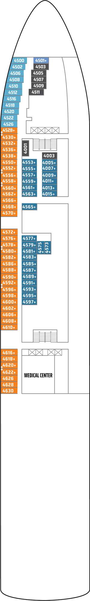 Deck plan for Norwegian Dawn