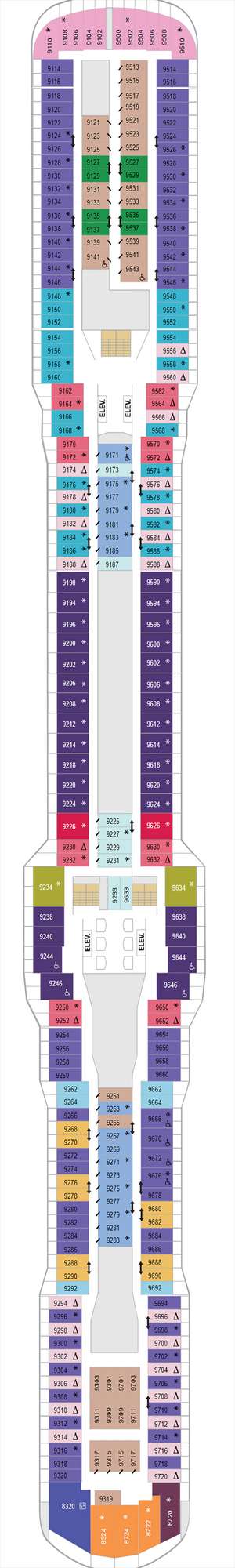 Deck plan for Odyssey of the Seas