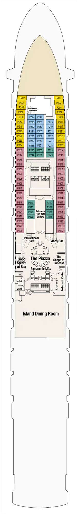 Deck plan for Caribbean Princess