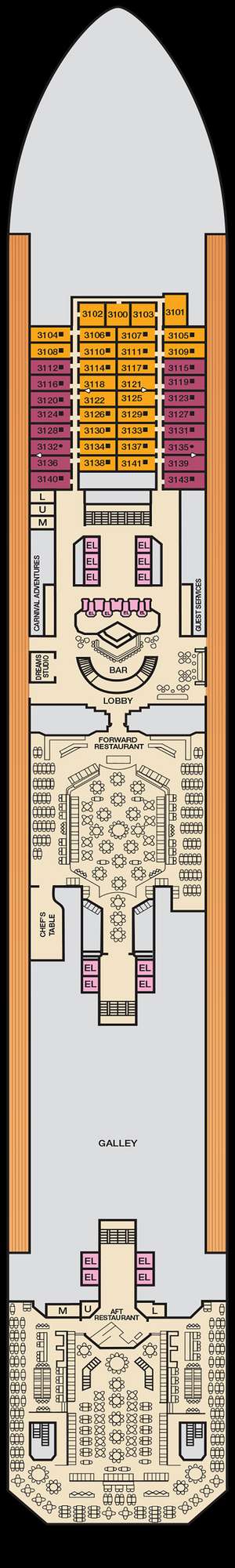 Deck plan for Carnival Radiance