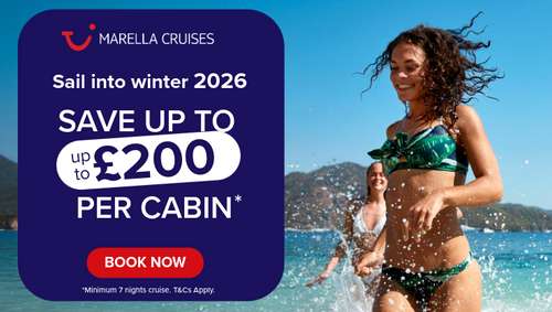 Marella winter promo Iglu promotional banner