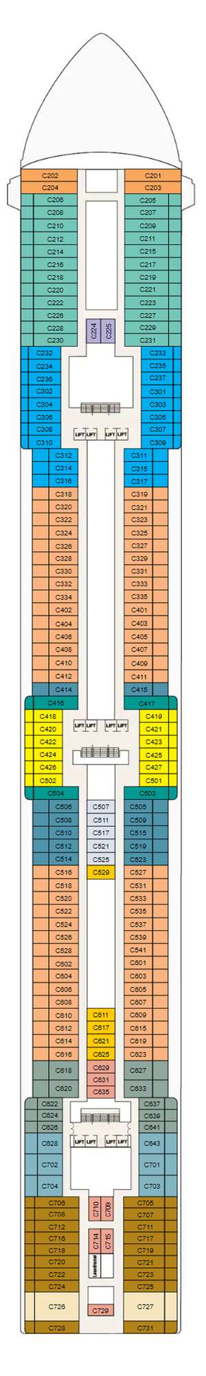 Deck plan for Island Princess