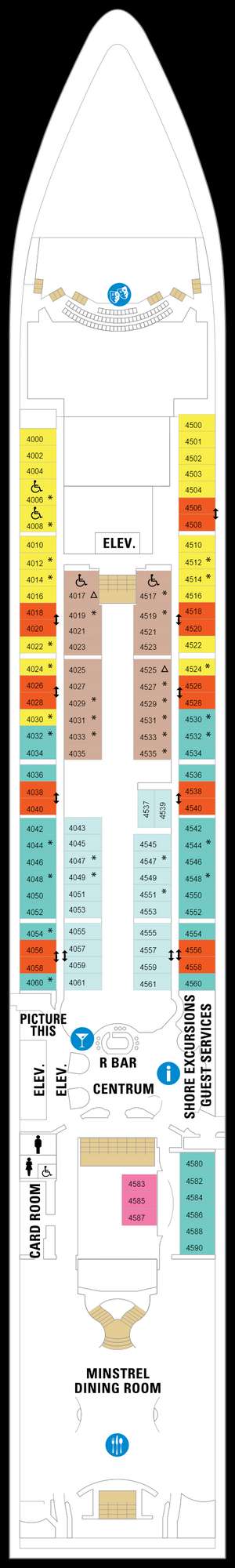 Deck plan for Brilliance of the Seas