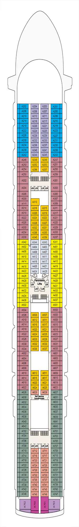 Deck plan for Crown Princess