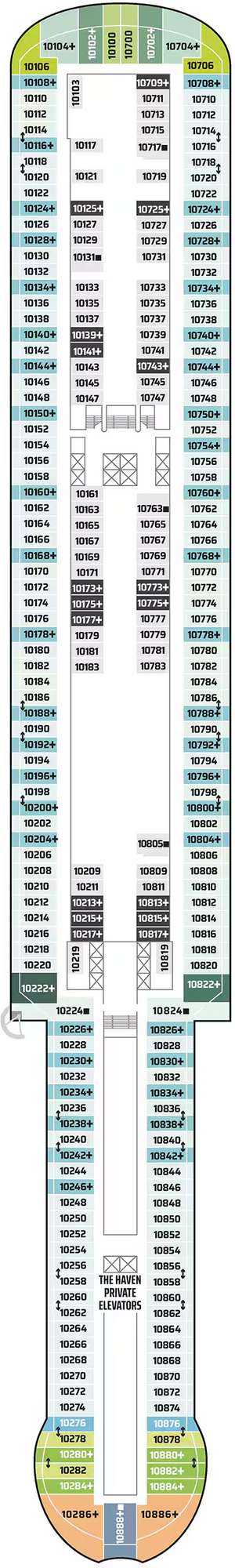 Deck plan for Norwegian Aqua