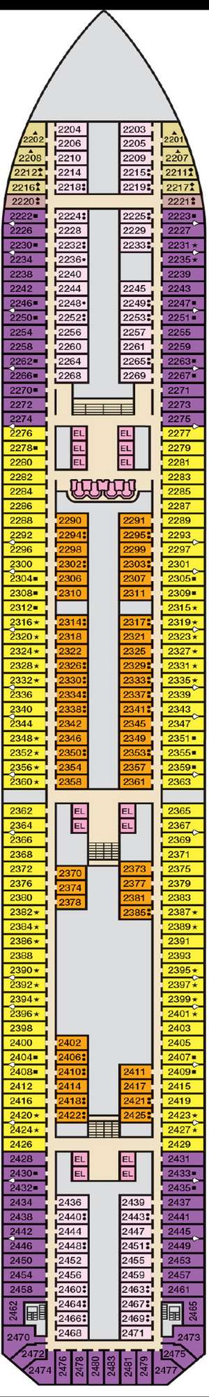 Deck plan for Carnival Glory