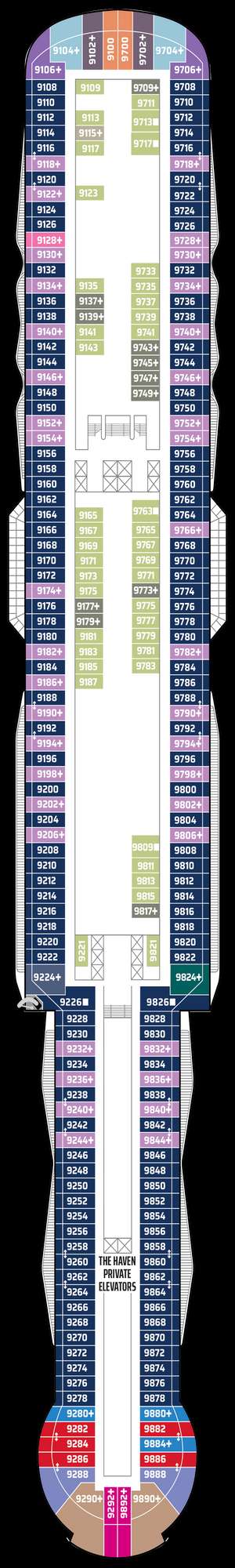Deck plan for Norwegian Aqua