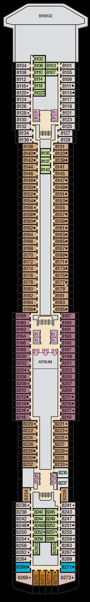 Deck plan for Carnival Spirit