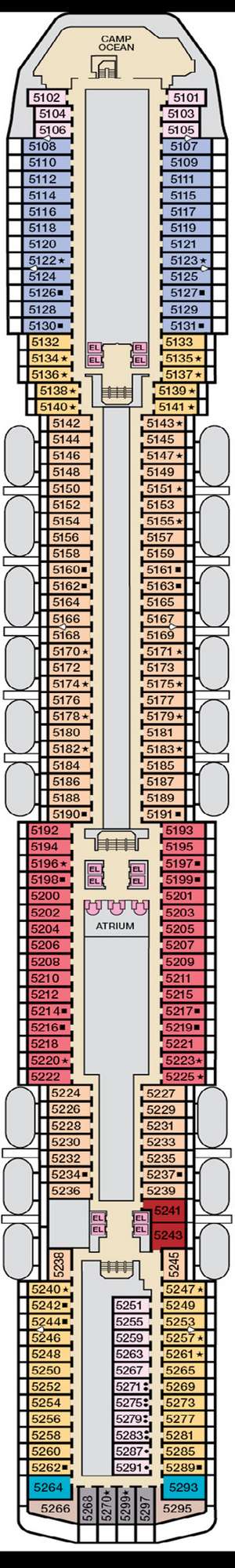 Deck plan for Carnival Miracle