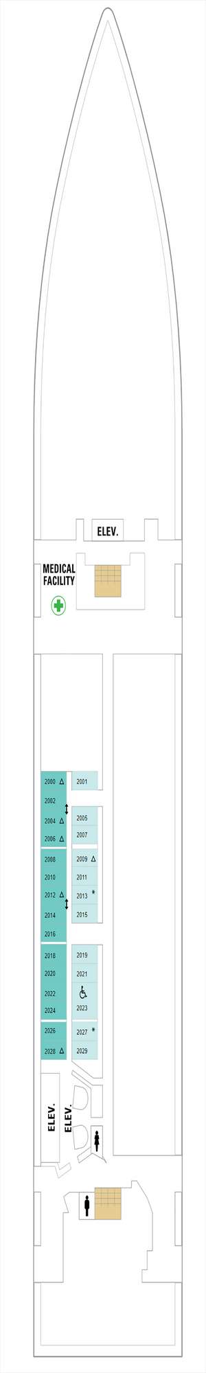 Deck plan for Brilliance of the Seas