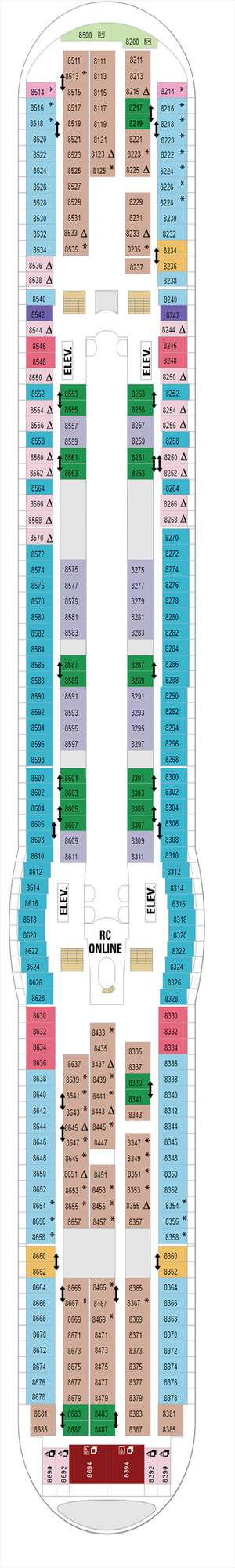 Deck plan for Explorer of the Seas