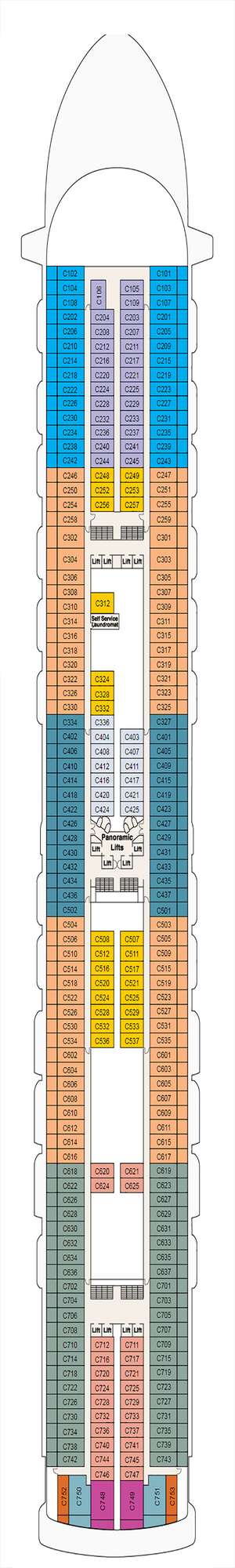 Deck plan for Caribbean Princess