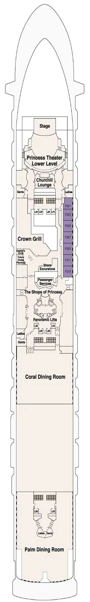 Deck plan for Caribbean Princess