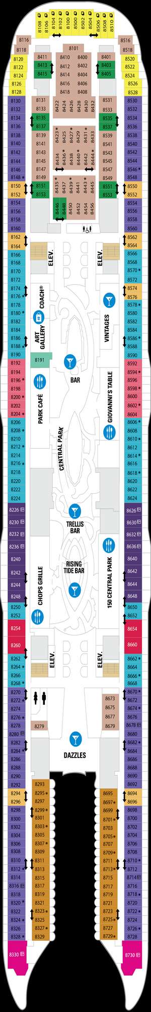 Deck plan for Allure of the Seas