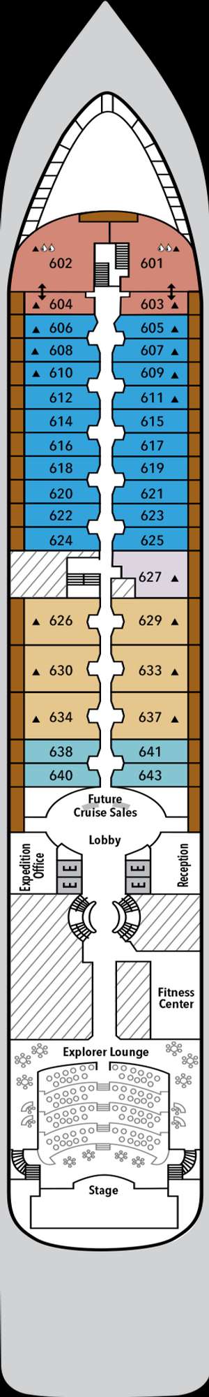 Deck plan for Silver Cloud