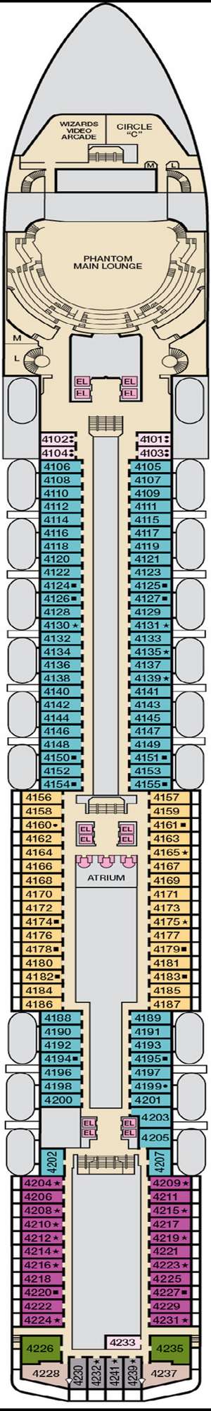 Deck plan for Carnival Miracle