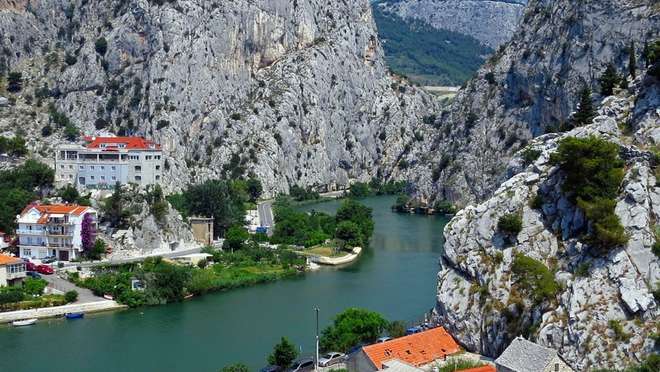 Visit a dramatic Croatian town wedged between river gorge, mountains and the sea.