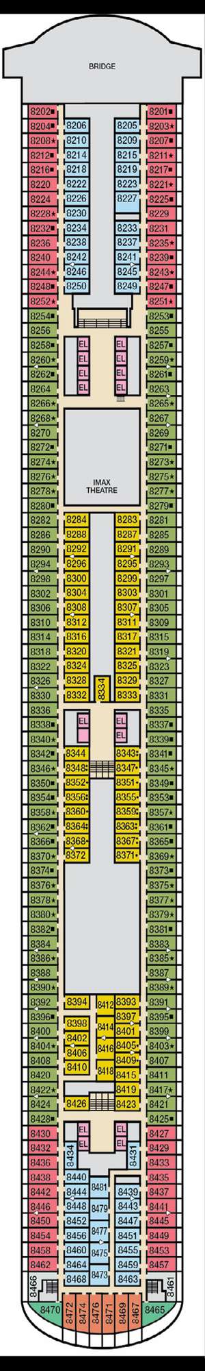 Deck plan for Carnival Horizon