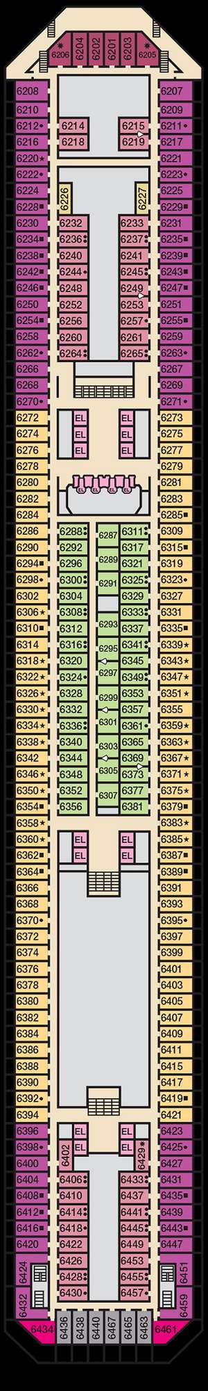 Deck plan for Carnival Radiance