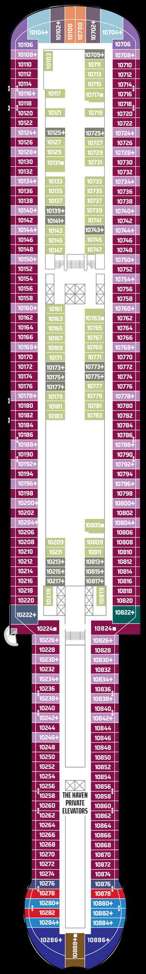 Deck plan for Norwegian Aqua