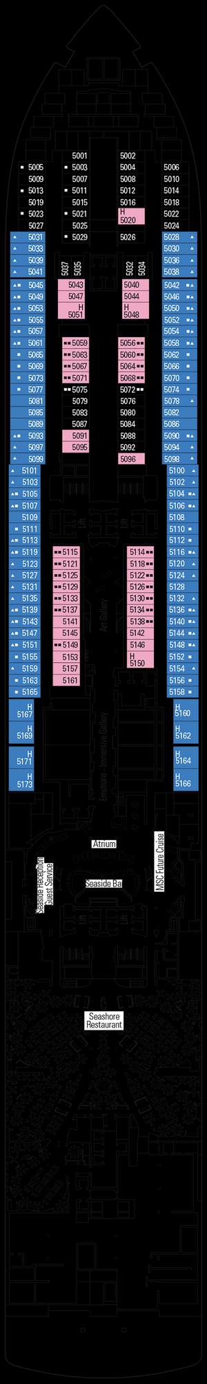 Deck plan for MSC Seaside