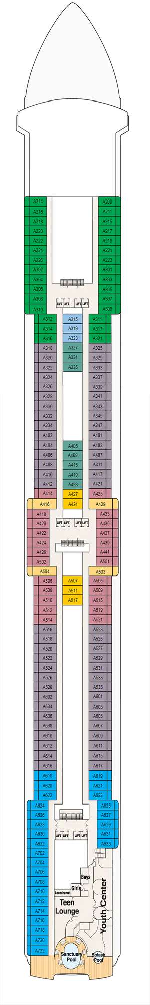 Deck plan for Coral Princess