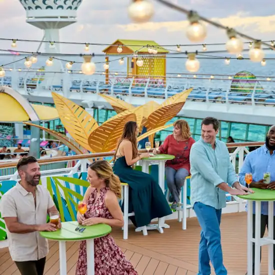 Image related to people chatting on the top deck