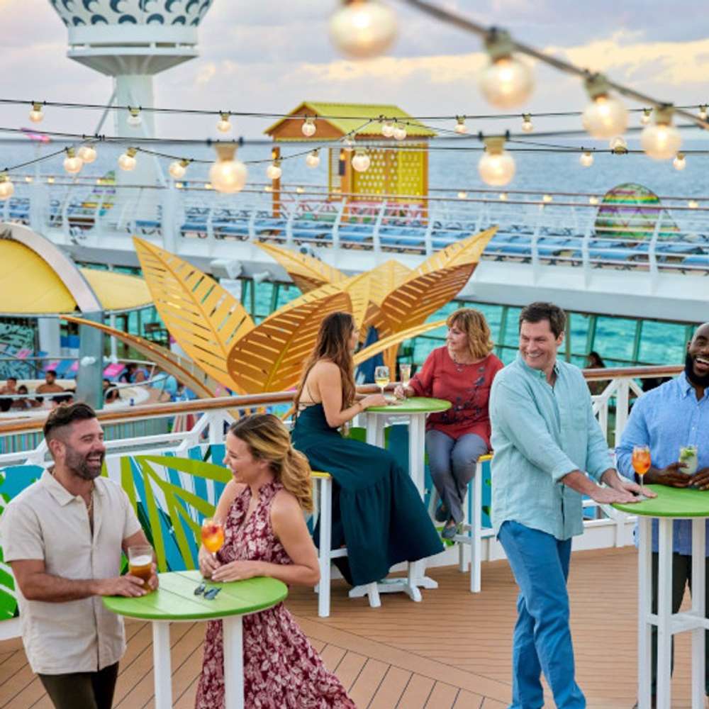 people chatting on the top deck