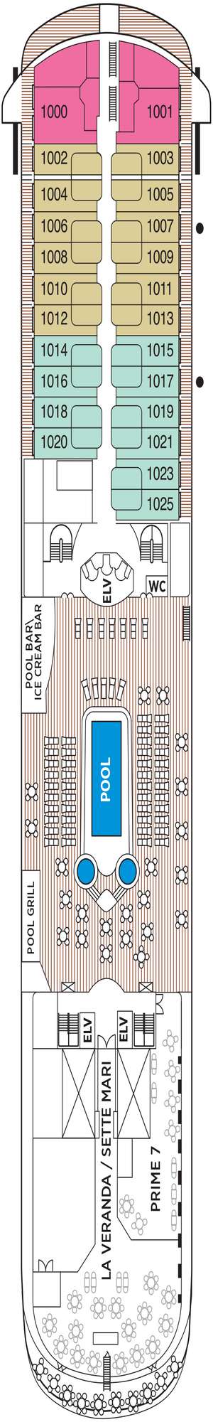 Deck plan for Regent Seven Seas Navigator