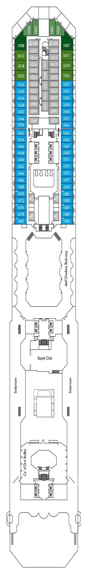 Deck plan for Costa Favolosa