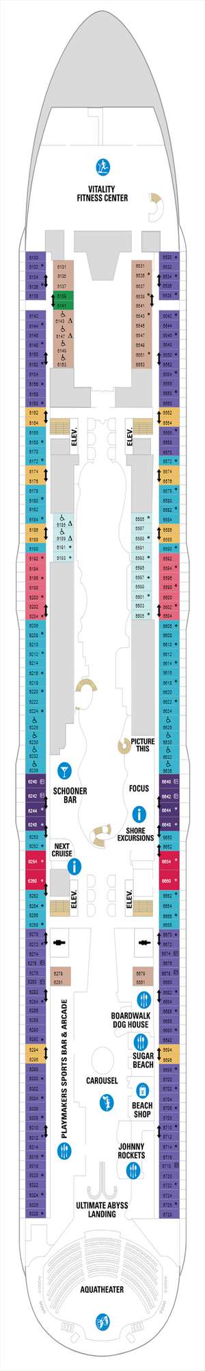 Deck plan for Oasis of the Seas