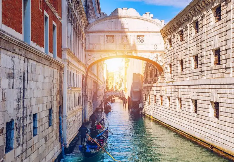 Bridge of Signs in Venice Italy