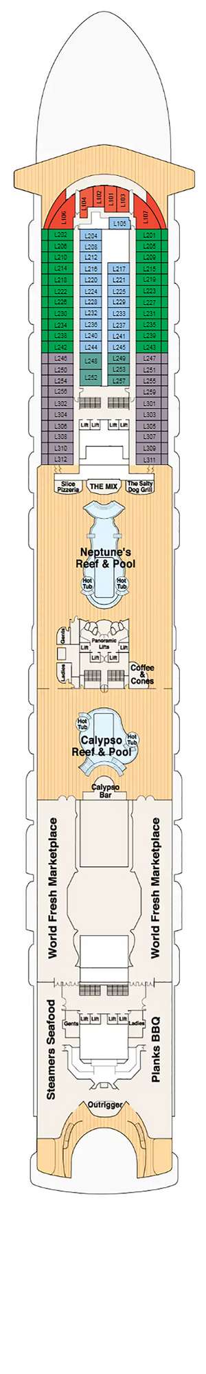 Deck plan for Caribbean Princess