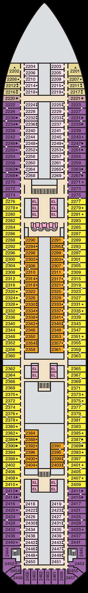 Deck plan for Carnival Radiance