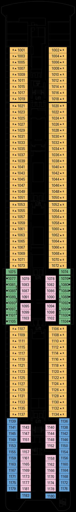 Deck plan for MSC Sinfonia