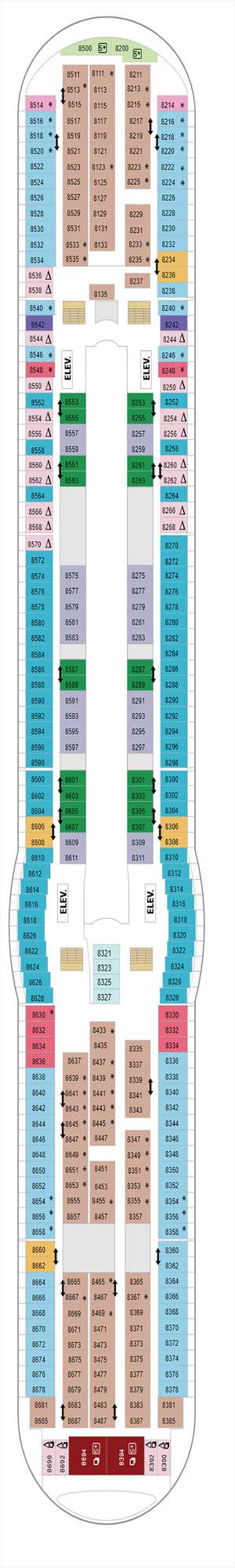 Deck plan for Mariner of the Seas