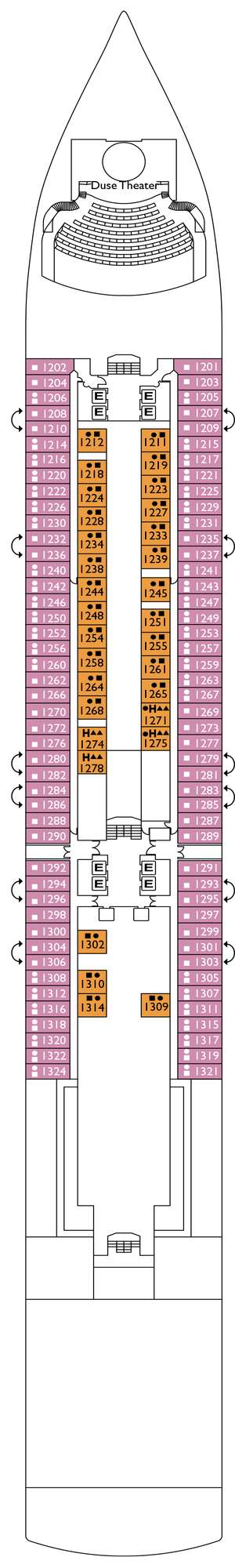 Deck plan for Costa Deliziosa