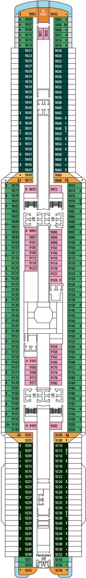 Deck plan for MSC Seaside