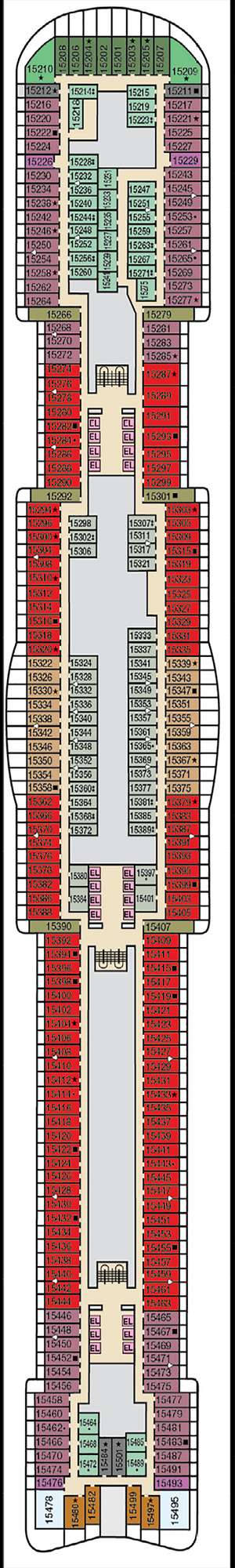 Deck plan for Carnival Mardi Gras