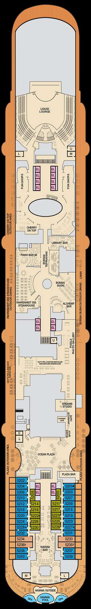 Deck plan for Carnival Panorama